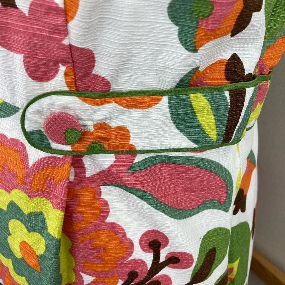 Boden gorgeous bright floral fitted dress gorgeous colors & cute waist detail - Picture 4 of 10